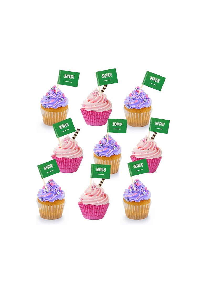 Saudi National Day Toothpick Cupcake Toppers – Perfect for Celebrations, Parties, and Events – Mini Stick Flags for Decorating Cupcakes, Cakes, and Desserts - Image 5