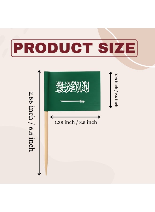 Saudi National Day Toothpick Cupcake Toppers – Perfect for Celebrations, Parties, and Events – Mini Stick Flags for Decorating Cupcakes, Cakes, and Desserts - Image 3