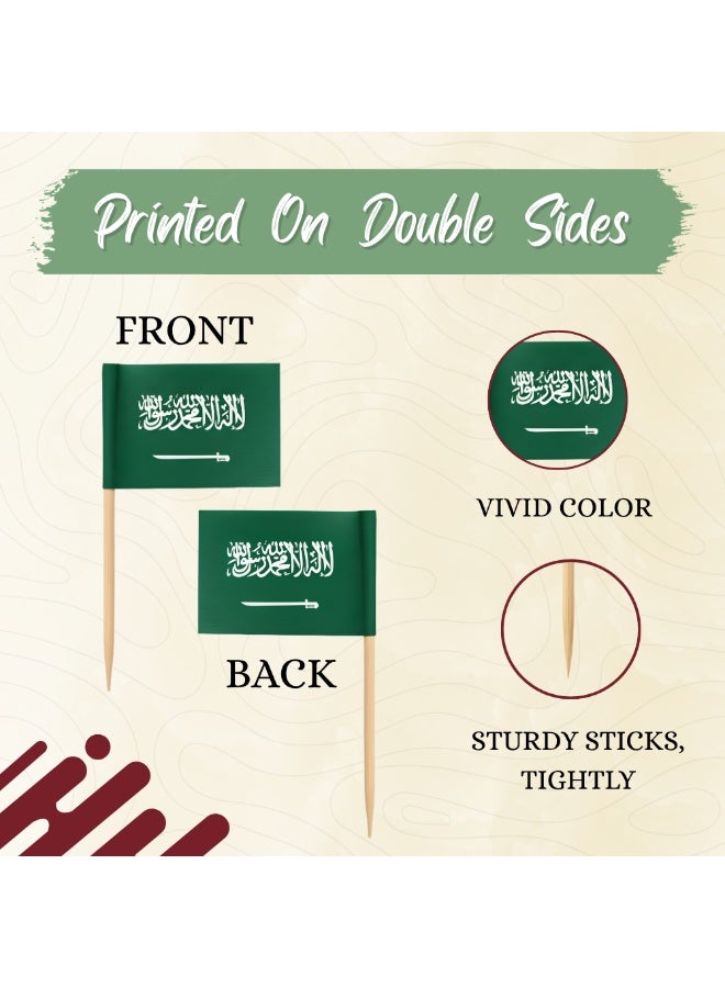 Saudi National Day Toothpick Cupcake Toppers – Perfect for Celebrations, Parties, and Events – Mini Stick Flags for Decorating Cupcakes, Cakes, and Desserts - Image 4