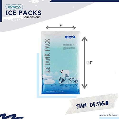 Komax Large Reusable Ice Packs for Coolers – 12 to 15 Hours of Cold Gel Ice Pack for Cooler Set – Slim & Flexible Freezer Packs – Ice Packs for Lunch Bags (3-Pack, 11.4" x 7") - Image 4