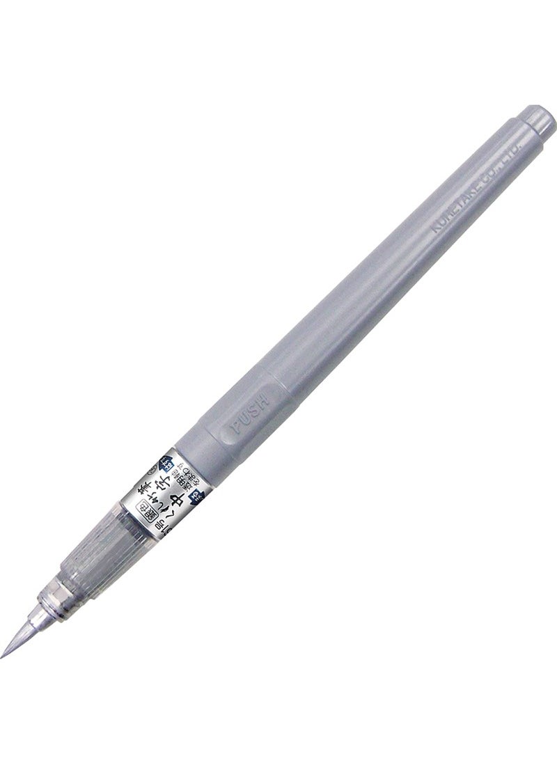 Zig Chu-Ji Refillable Brush Pen Brush Tip Pen Silver  - Image 1