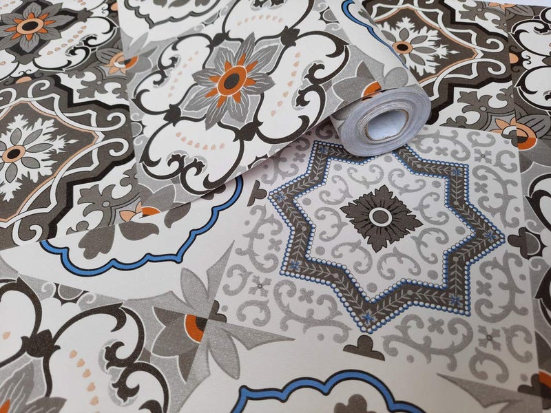 HEUREKA Multi Mexican Tile Wallpaper - Self Adhesive, Peel and Stick Sticker (45 x 1000CM, Multi) - Image 3