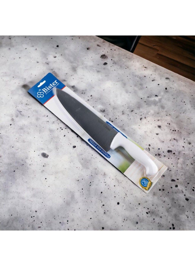 Bister Kitchen Chef Knife High Stainless Steel 2.5 mm thickness Chinese Chopping Knife Kitchen chef knives with White Color Handle for Home and Restaurant Size 8" - Image 2