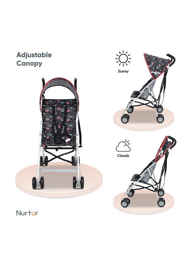 Nurtur عربة أطفال Rex Buggy متعددة الألوان عربة أطفال خفيفة الوزن مع حزام كتف قابل للطي مدمج للأطفال من عمر 6 إلى 36 شهرًا، منتج رسمي متعدد الألوان  - Image 3