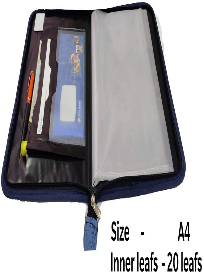 Pareek Fs Size (A4) Docoment and Certificates Holder Cum Chain File Bag 20 Inner Leafs Colour Blur - Image 2