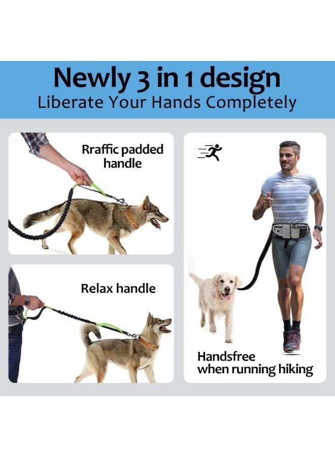 SWIUKPHE Belt with Dog Leash, Waist Leash for Dog Walking with Zipper Pouch for Medium Large Dogs, Retractable Elastic Leash for Training Hiking - Image 3