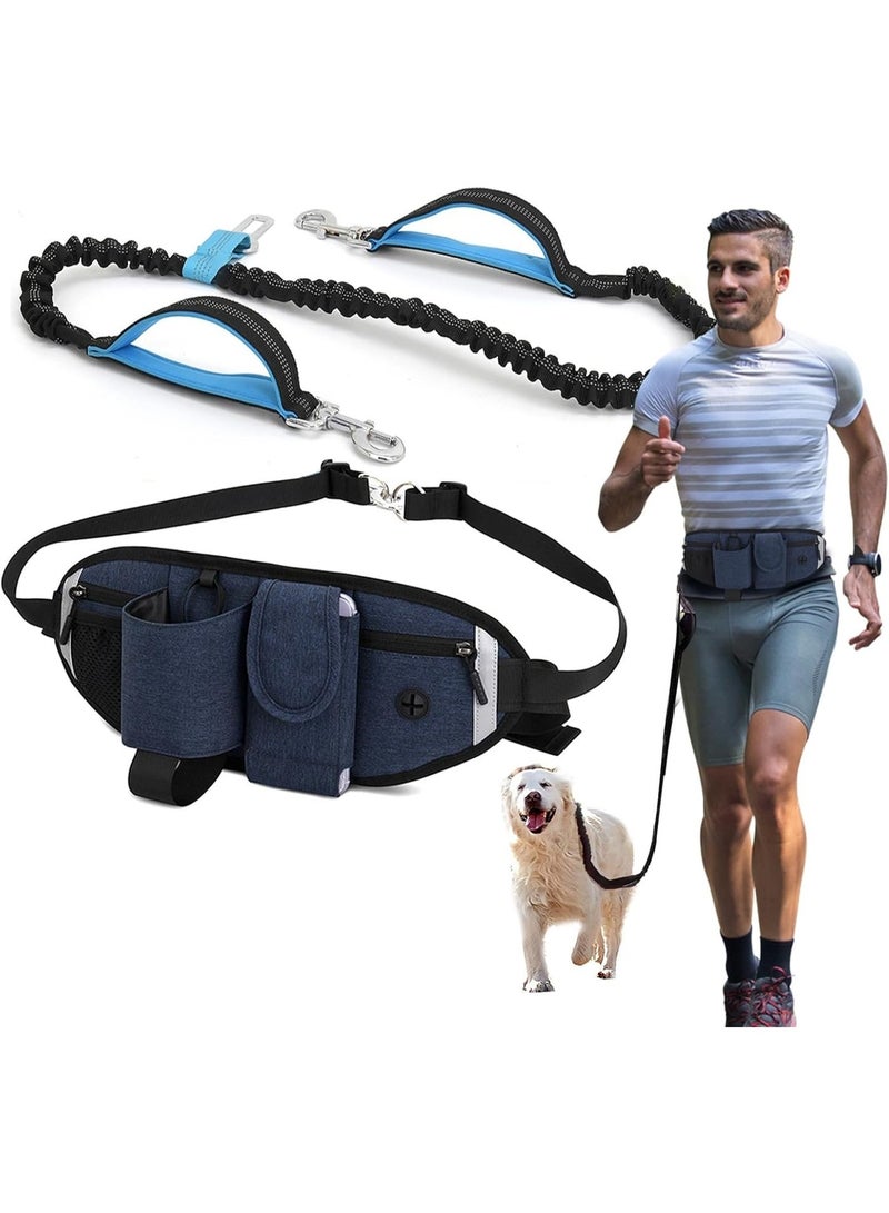 SWIUKPHE Belt with Dog Leash, Waist Leash for Dog Walking with Zipper Pouch for Medium Large Dogs, Retractable Elastic Leash for Training Hiking - Image 1