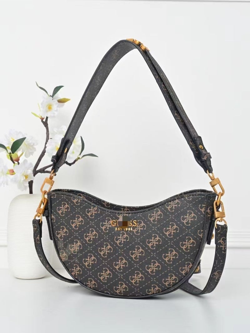 Gs New Retro All-Match Fashion Printed Underarm Dumpling Crescent Arc Shoulder Crossbody Women'S Bag - Image 4