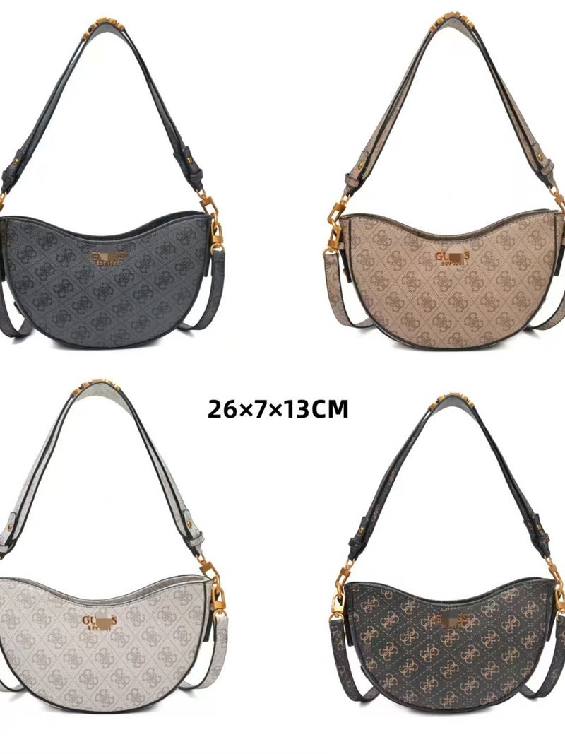 Gs New Retro All-Match Fashion Printed Underarm Dumpling Crescent Arc Shoulder Crossbody Women'S Bag - Image 2