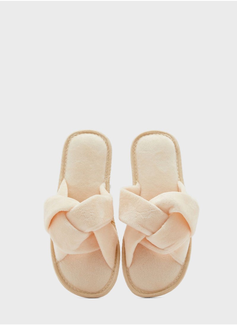 Ginger - Velour Cross Over Bedroom Slipper - Image 1