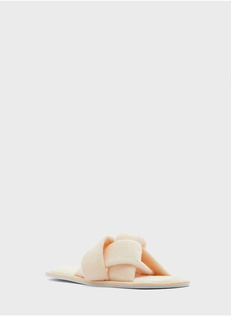 Ginger - Velour Cross Over Bedroom Slipper - Image 1