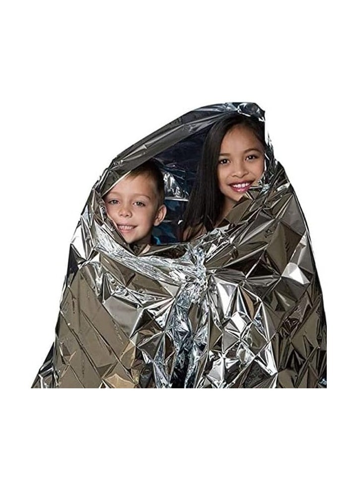 SOLDOUT 2 PCS Emergency Blanket Outdoor Survival First Aid Military Rescue Kit Windproof Waterproof Foil Thermal Blanket for Camping Hiking (130x210cm, Pack of 2)  - Image 5