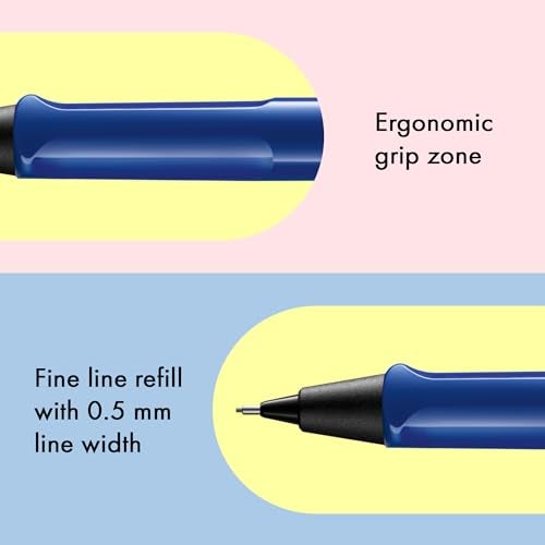 LAMY safari blue - Mechanical Pencil with ergonomic grip & body made of robust ASA plastic - ideal for drawing & writing - including LAMY M 41 fine line refill 0.5 mm & eraser tip - Image 5