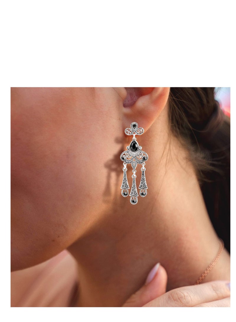 إسكدنيا 5pcs 1920s Flapper Accessories 20s Gatsby Costume Set for Women Headband Earrings Pearl Necklace Gloves - Image 5