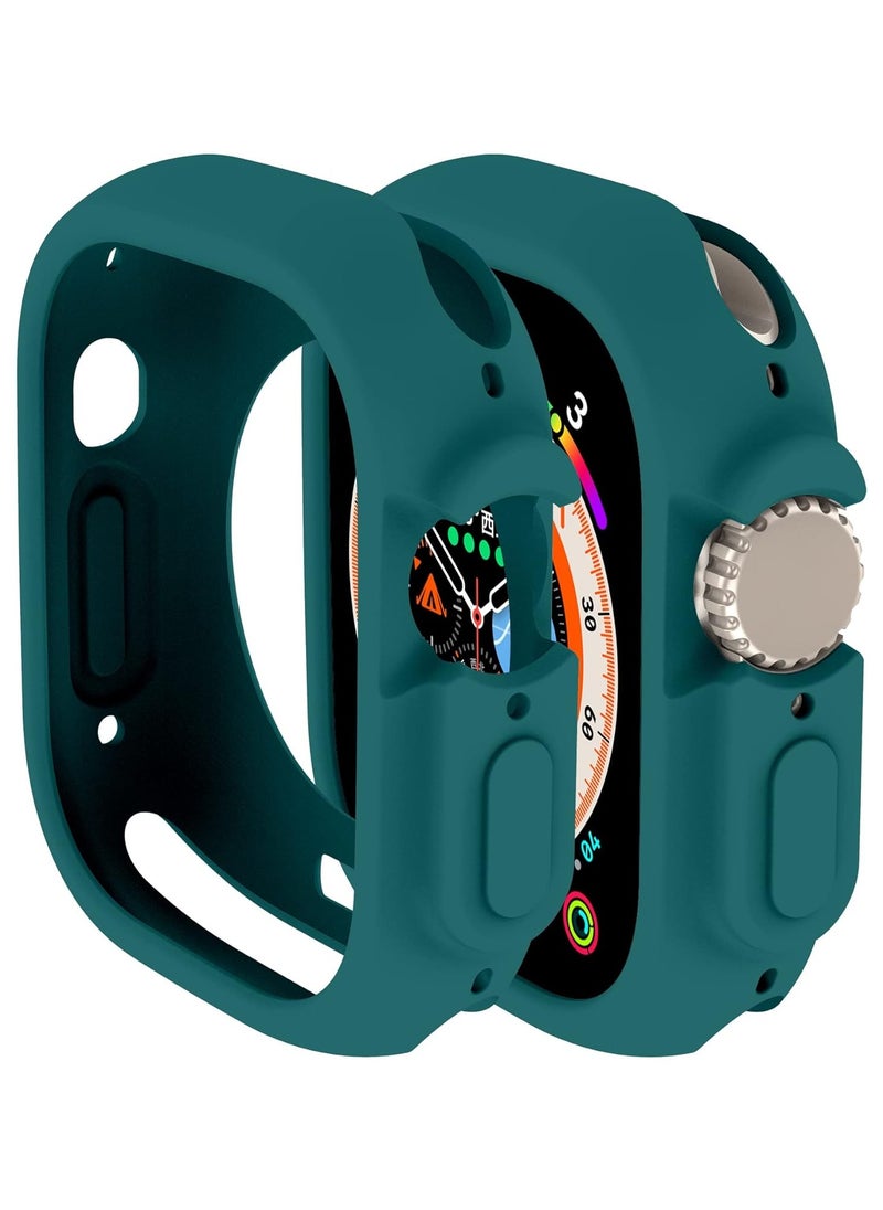 Generic - Compatible with Apple Watch Ultra 49 mm case All-Round Shockproof TPU Silicone Protective Cover Bumper Shock-Absorbing Scratch-Resistant Protective case for Apple Watch Ultra 49 mm (Green) - Image 1