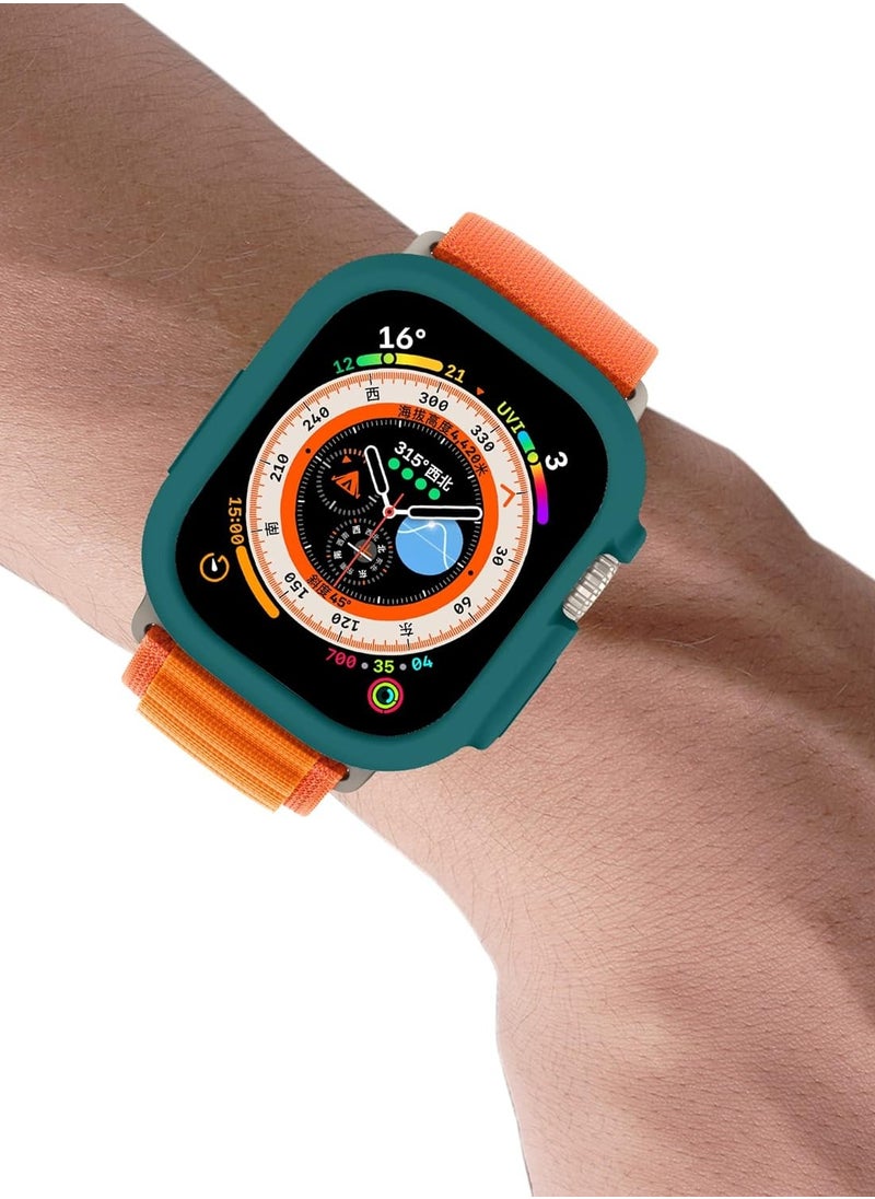 Generic - Compatible with Apple Watch Ultra 49 mm case All-Round Shockproof TPU Silicone Protective Cover Bumper Shock-Absorbing Scratch-Resistant Protective case for Apple Watch Ultra 49 mm (Green) - Image 1
