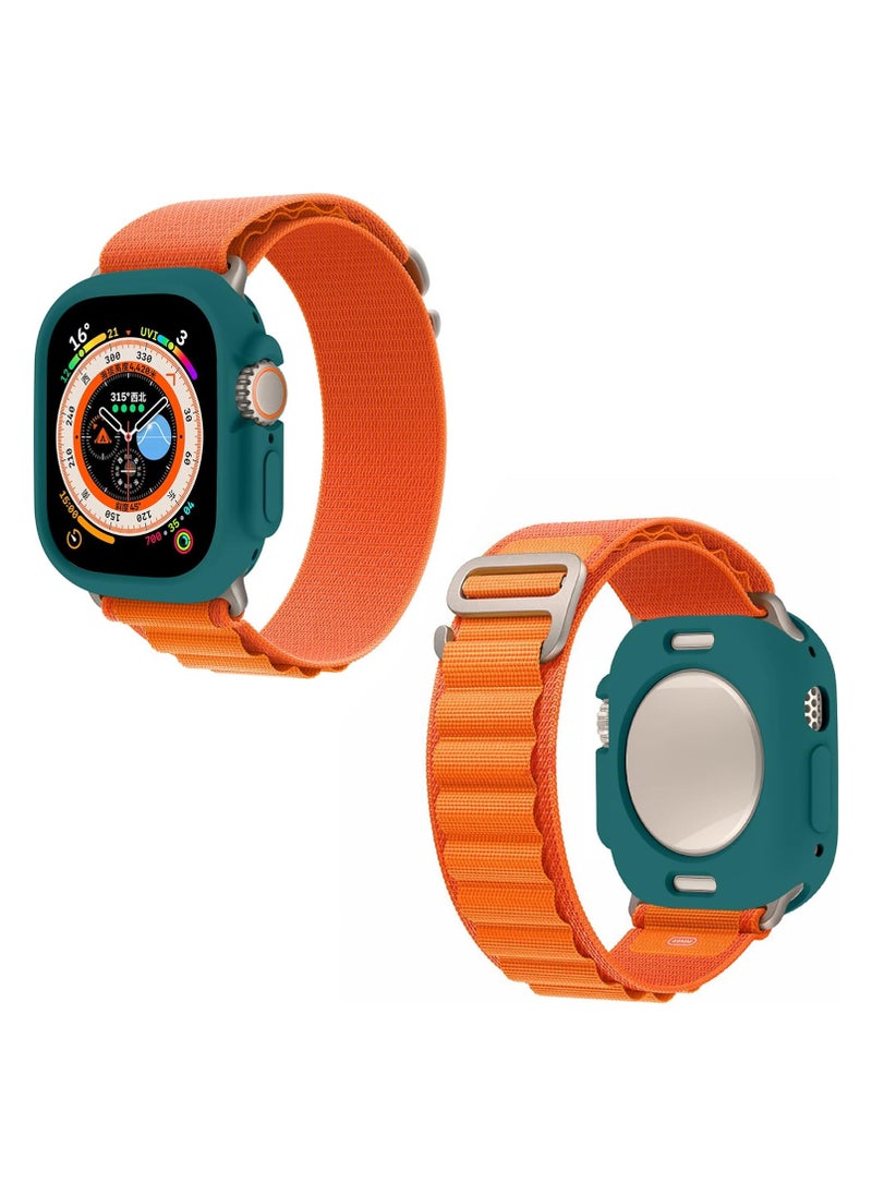 Generic - Compatible with Apple Watch Ultra 49 mm case All-Round Shockproof TPU Silicone Protective Cover Bumper Shock-Absorbing Scratch-Resistant Protective case for Apple Watch Ultra 49 mm (Green) - Image 1