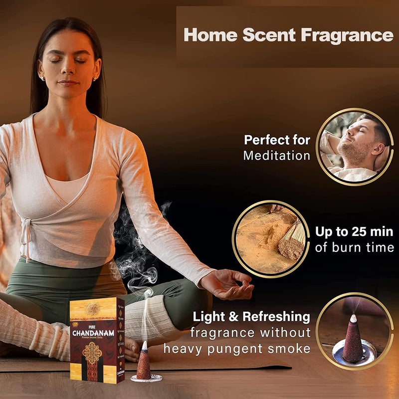 sheful البخور, Golden Wood Incense Cones 40 Pack, Incense Stickes with Mini Copper Incense Holder, Long Lasting Aromatherapy for Positivity & Pure Air Stress Relief, Air Purifier & Clean, Fragrance Gift - Image 5