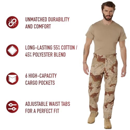 ROTHCO سروال روثكو التكتيكي BDU (الولايات المتحدة، ألفا، متوسط، عادي، عادي، تمويه صحراوي 6 ألوان) - Image 5