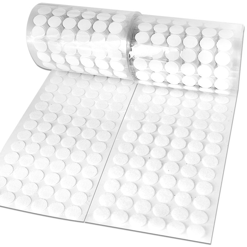 siicaaG Self Adhesive Dots,600pcs(300 Pairs) 0.59" Diameter Strong Sticky Round Nylon Dots, Hook and Loop Dots with Adhesive,for Classroom, Office, Home - Image 1