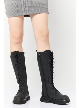 STEVE MADDEN Women Troubless Zipper Closure Knee-Length Boots, Black  - Image 1