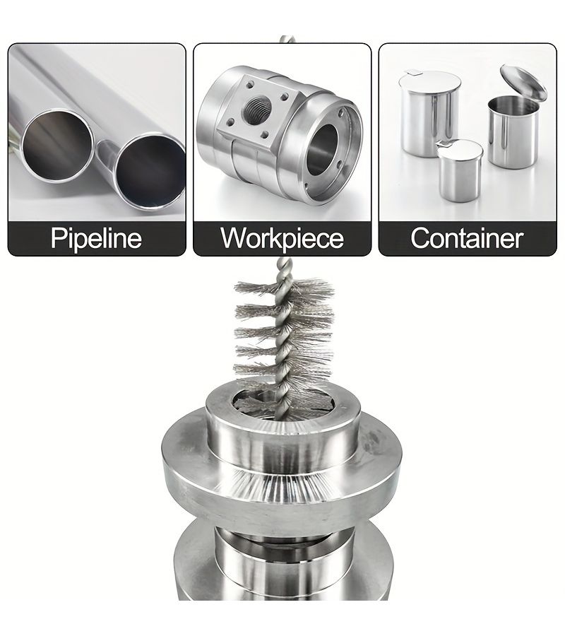 Pipe Cleaning Brush 4pcs Set Thread Rotating Tool Rust Removal - Image 4