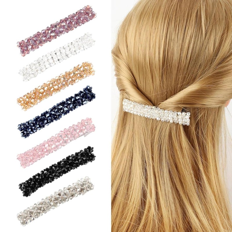 VinBee Crystal Hair Barrettes For Women Hair Clips Fashion Rhinestone HairPins Bobby Pins For Women And Girls Gift7 Colors