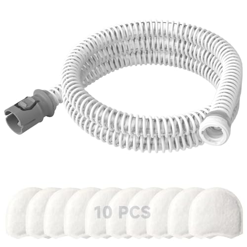 RespWave Replacement CPAP Tubing for ResMed AirMini Tube & 10-Pack Airmini Supplies Filters Combo, as Flexible as OEM | Compatible with ResMed Airmini CPAP Machine & P10 Nasal Pillows & N20 & N30 Nasal Masks - Image 1