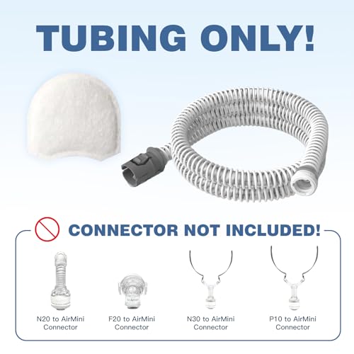 RespWave Replacement CPAP Tubing for ResMed AirMini Tube & 10-Pack Airmini Supplies Filters Combo, as Flexible as OEM | Compatible with ResMed Airmini CPAP Machine & P10 Nasal Pillows & N20 & N30 Nasal Masks - Image 2