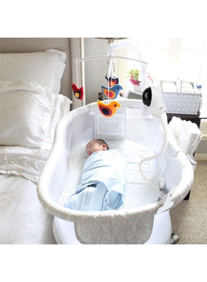 wochel Clip Mount for Eufy Baby Monitor Camera, Flexible Gooseneck Baby Monitor Holder for Crib Without Tools or Wall Damage - White - Image 5