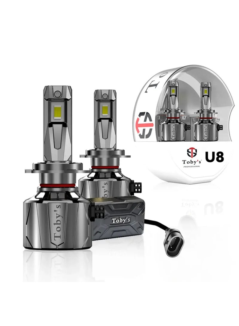 توبيز مصباح أمامي LED U8 من Toby's بقوة 75 وات/قطعة و150 وات/زوج من مصابيح الرأس بقوة 6500 كلفن للشعاع العالي والشعاع المنخفض - U8 HL - H13