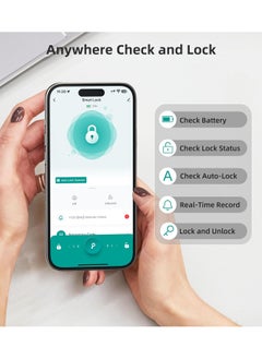 رازوفيوس قفل ذكي، مقبض باب ذكي، قفل ذكي ببصمة الإصبع مع تطبيق جوال ومفتاح، مقبض باب بلوتوث مع لوحة مفاتيح، يعمل مع أليكسا، هل تحتاج إلى بوابة تويا إضافية لغرفة النوم أو الفندق أو الأبواب الداخلية لـ Airbnb  - Image 4