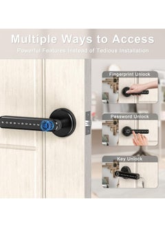 Razuvious Smart Lock,Smart Door Handle,Smart Fingerprint Lock with Mobile App &Key,Bluetooth Door Knob with Keypad,Work with Alexa Need Extra Tuya Gateway for Bedroom Hotel Airbnb Interior Doors  - Image 3
