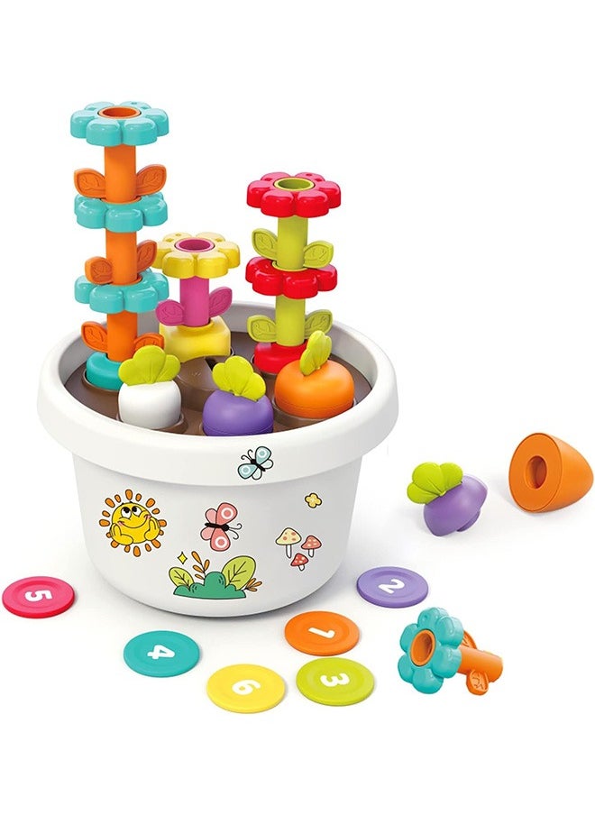 joyzzz - Montessori Carrot Harvest Matching Game, Educational Flower Arrangement Preschool Learning Toy 1-3 Years Old - Image 1