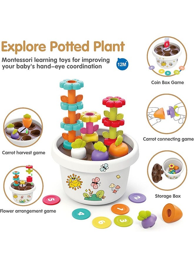 joyzzz - Montessori Carrot Harvest Matching Game, Educational Flower Arrangement Preschool Learning Toy 1-3 Years Old - Image 1