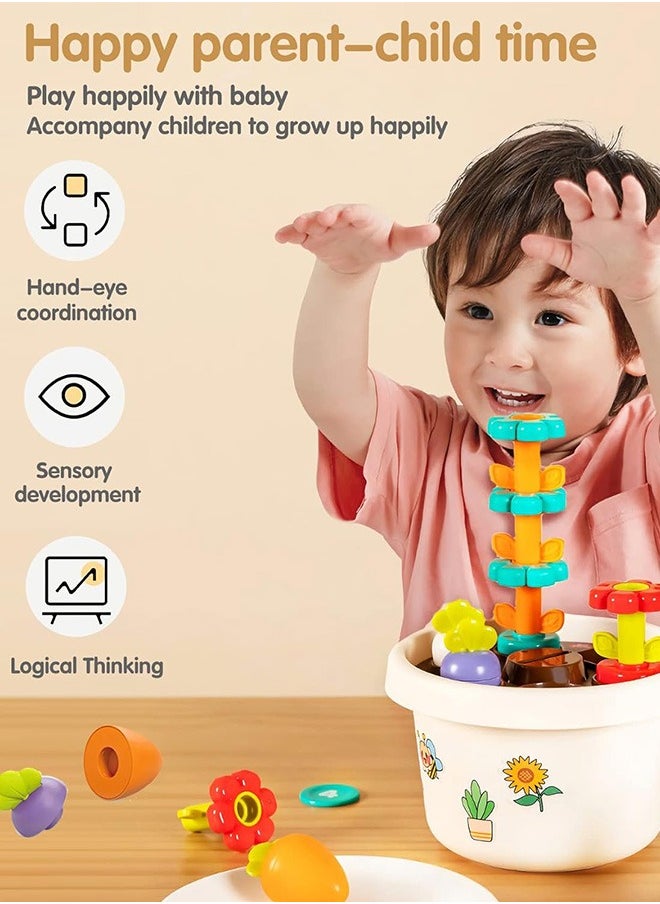 joyzzz - Montessori Carrot Harvest Matching Game, Educational Flower Arrangement Preschool Learning Toy 1-3 Years Old - Image 1