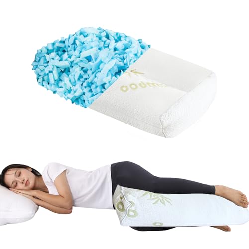 MINUPWELL 6.5" Knee Pillow for Side Sleepers - 100% Shredded Memory Foam Leg Pillow for Side Sleeping - Between Leg & Under Hip Pillow - Relieving Leg, Back, and Knee Pain - Rayon Derived from Bamboo - Image 1