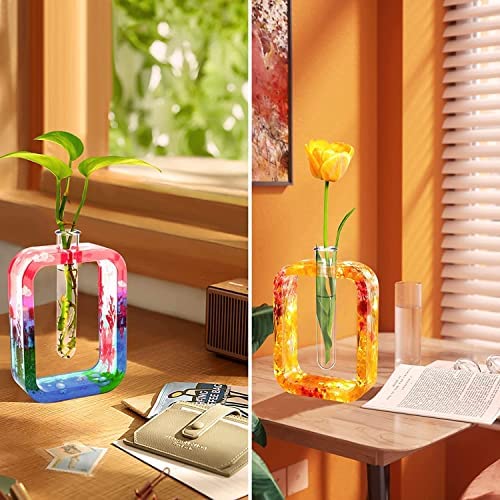 Eoast Silicone Resin Planter Propagation Vase Casting Mould with 1 Test Tubes for HydroponicFlowers Rectangle Shape - Image 3