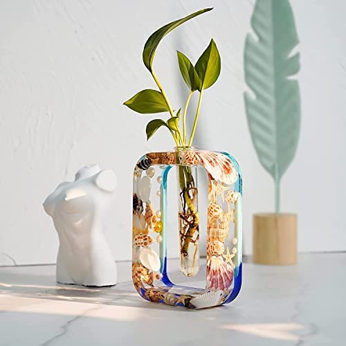 Eoast Silicone Resin Planter Propagation Vase Casting Mould with 1 Test Tubes for HydroponicFlowers Rectangle Shape - Image 5