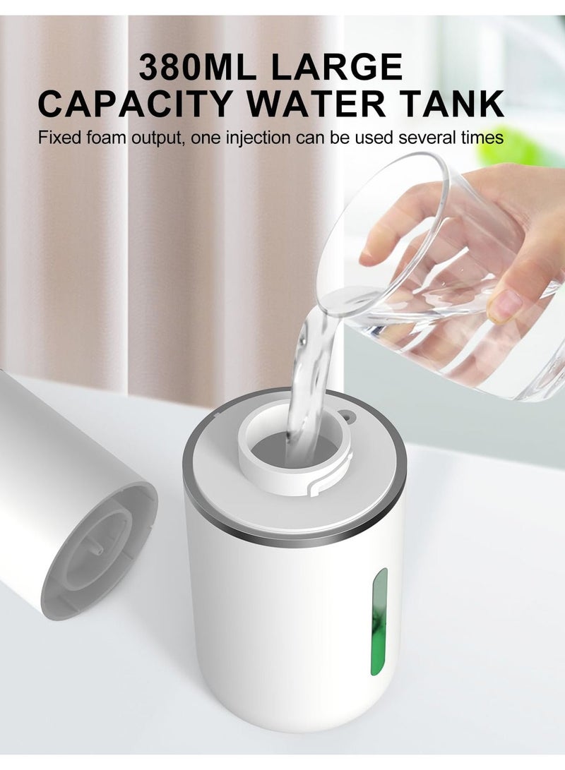 Excefore جهاز موزع صابون رغوي تلقائي، عرض الطاقة والتروس، موزع صابون يدوي قابل للشحن بسعة ٣٨٠ مل، حجم رغوة قابل للتعديل على ٤ مستويات، موزع صابون مثبت على الحائط للحمام والمطبخ - Image 5