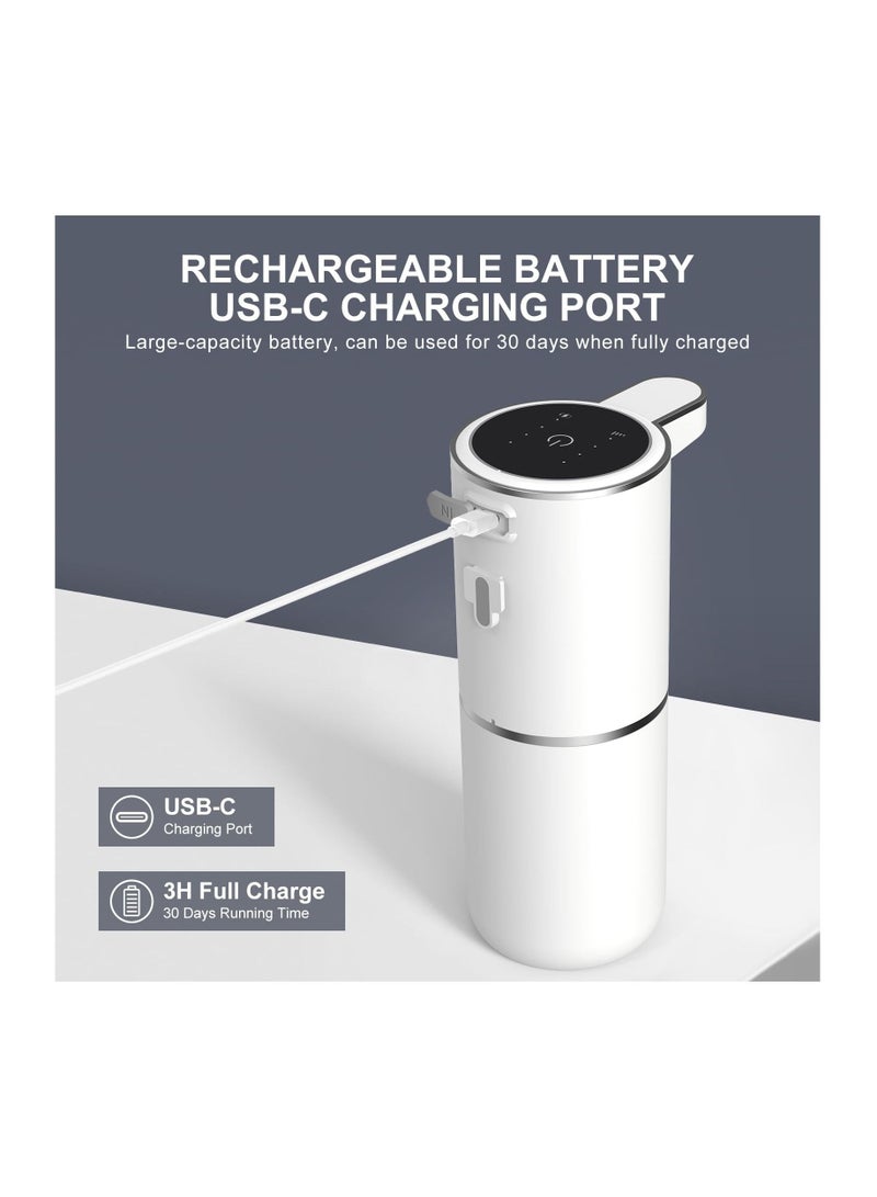 Excefore جهاز موزع صابون رغوي تلقائي، عرض الطاقة والتروس، موزع صابون يدوي قابل للشحن بسعة ٣٨٠ مل، حجم رغوة قابل للتعديل على ٤ مستويات، موزع صابون مثبت على الحائط للحمام والمطبخ - Image 4