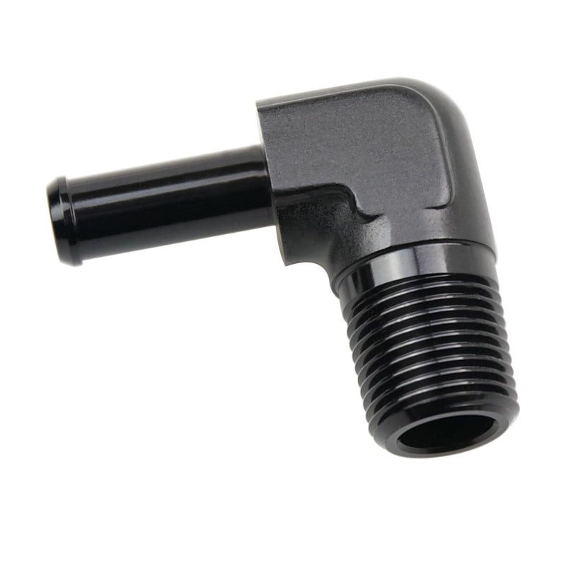 KRD PERFORMANCE Aluminum 90 Degree 38 NPT Male to 3895mm Hose Barb Push On Fitting Adapter Black - Image 3