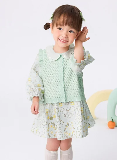 Balabala Girl Baby Knit long sleeve suit
