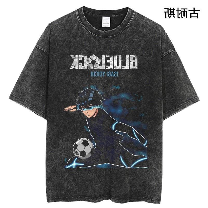 American Street Washed Old Cartoon Animation Printing Lazada Short-Sleeved T-Shirt Heavy - Image 2