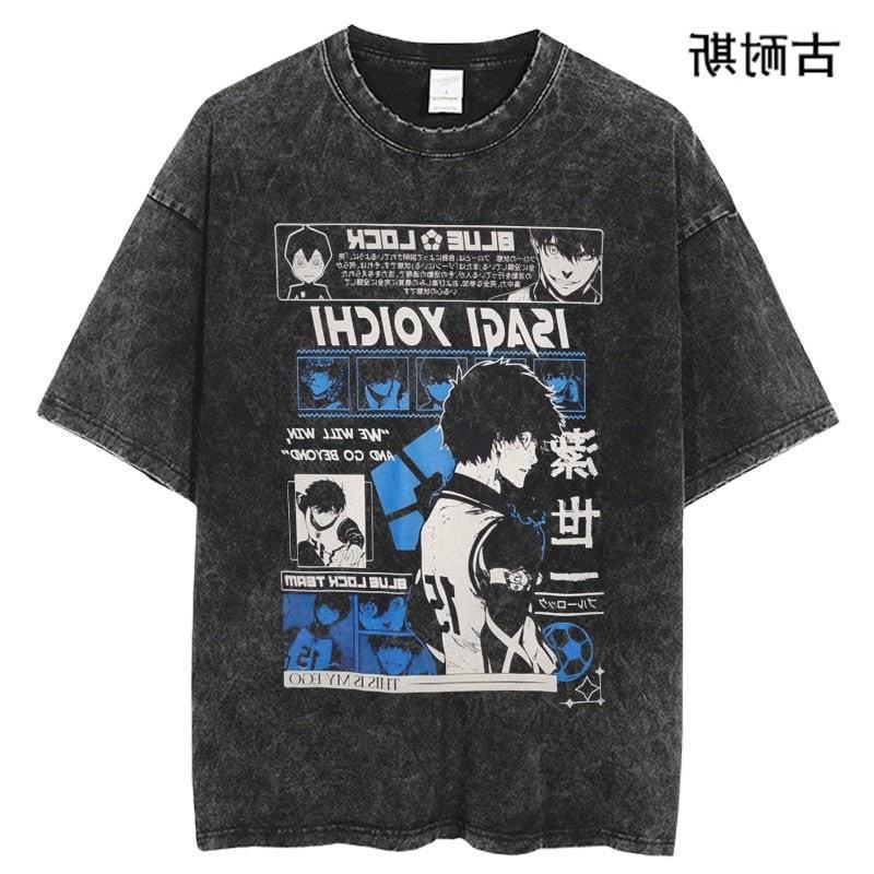American Street Washed Old Cartoon Animation Printing Lazada Short-Sleeved T-Shirt Heavy - Image 4