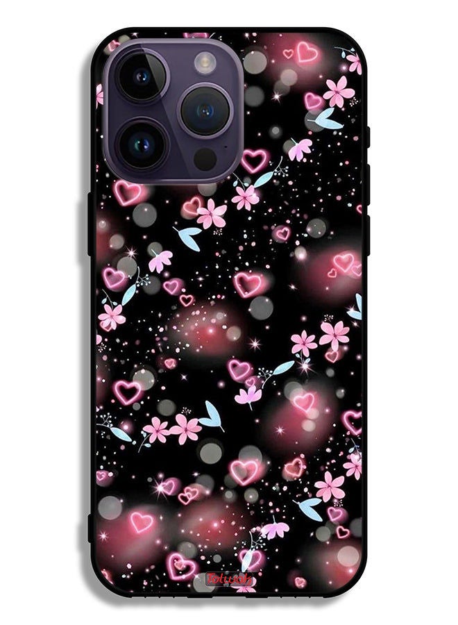 Tolwak حافظة حماية آبل آيفون 14 برو ماكس قلوب صغيرة وزهور - Image 2