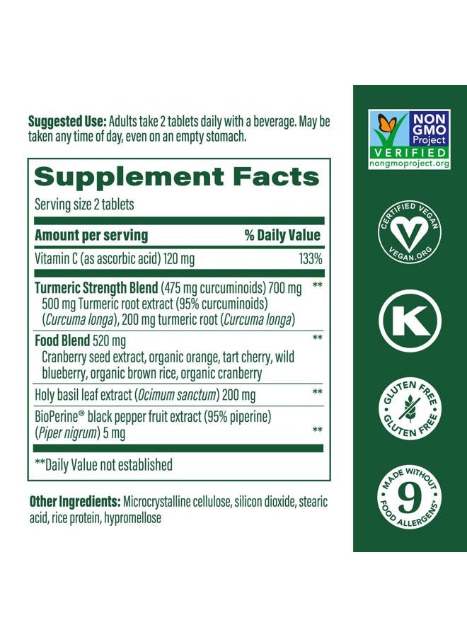MegaFood Whole Body Turmeric Curcumin Supplement - Turmeric Supplement with Black Pepper & Vitamin C - 475 mg Curcuminoids Per Serving - Antioxidant & Immune Support - Vegan - 90 Tablets, 45 Servings - Image 2