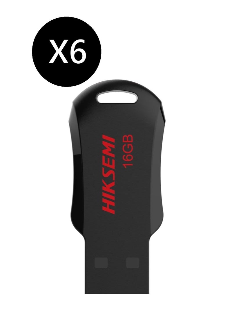 HIKSEMI Bundle Of 6 16GB USB 2.0 NRB Pendrive, Black | hs-usb-m200r 16g |