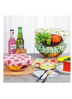 Y&D Bowl Covers Reusable in 5 Size Stretch Cloth Fabric Elastic Food Storage Cotton Bread Lids for Food Fruits Leftover (10 Pieces Summer Style)  - Image 4
