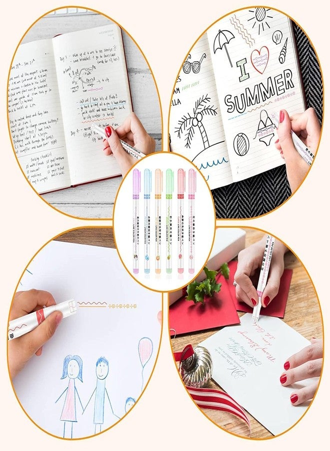 Onward Curve Highlighter Pen Set, 6Pcs Flownwing Flair Pens With 6 Different Curve Shape Fine Tips, Highlighter Pen Set Line Markers Colors For Adults & Kids Writing Drawing School Supplies - Image 5